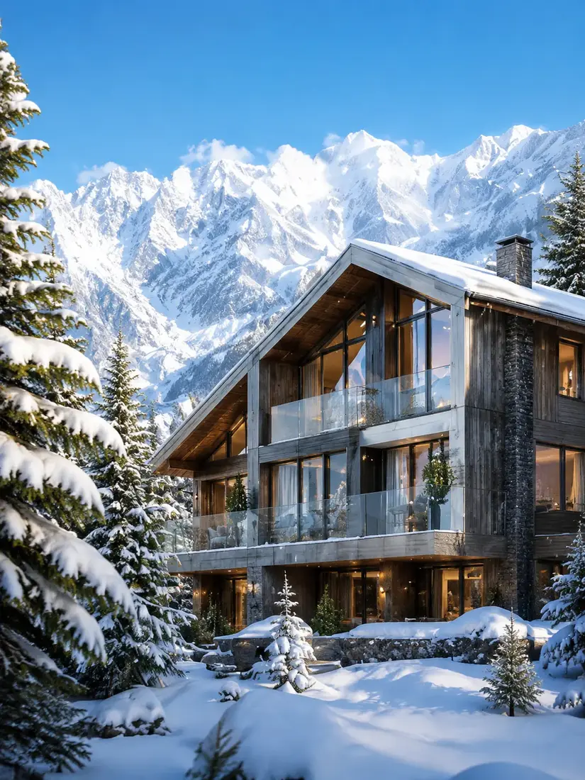 Chalet neuf dans les Alpes