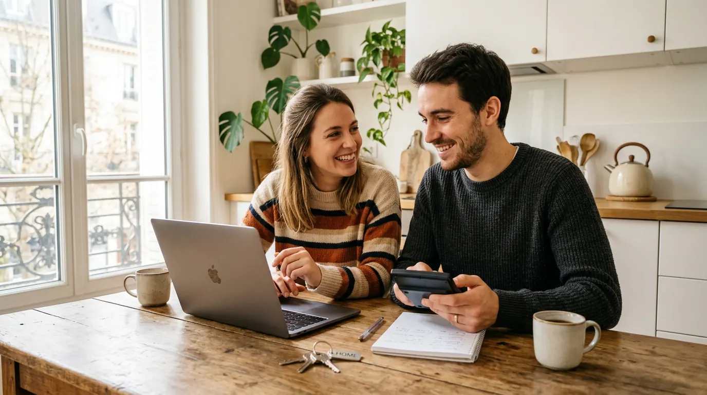 Un jeune couple prépare le budget de son premier achat neuf
