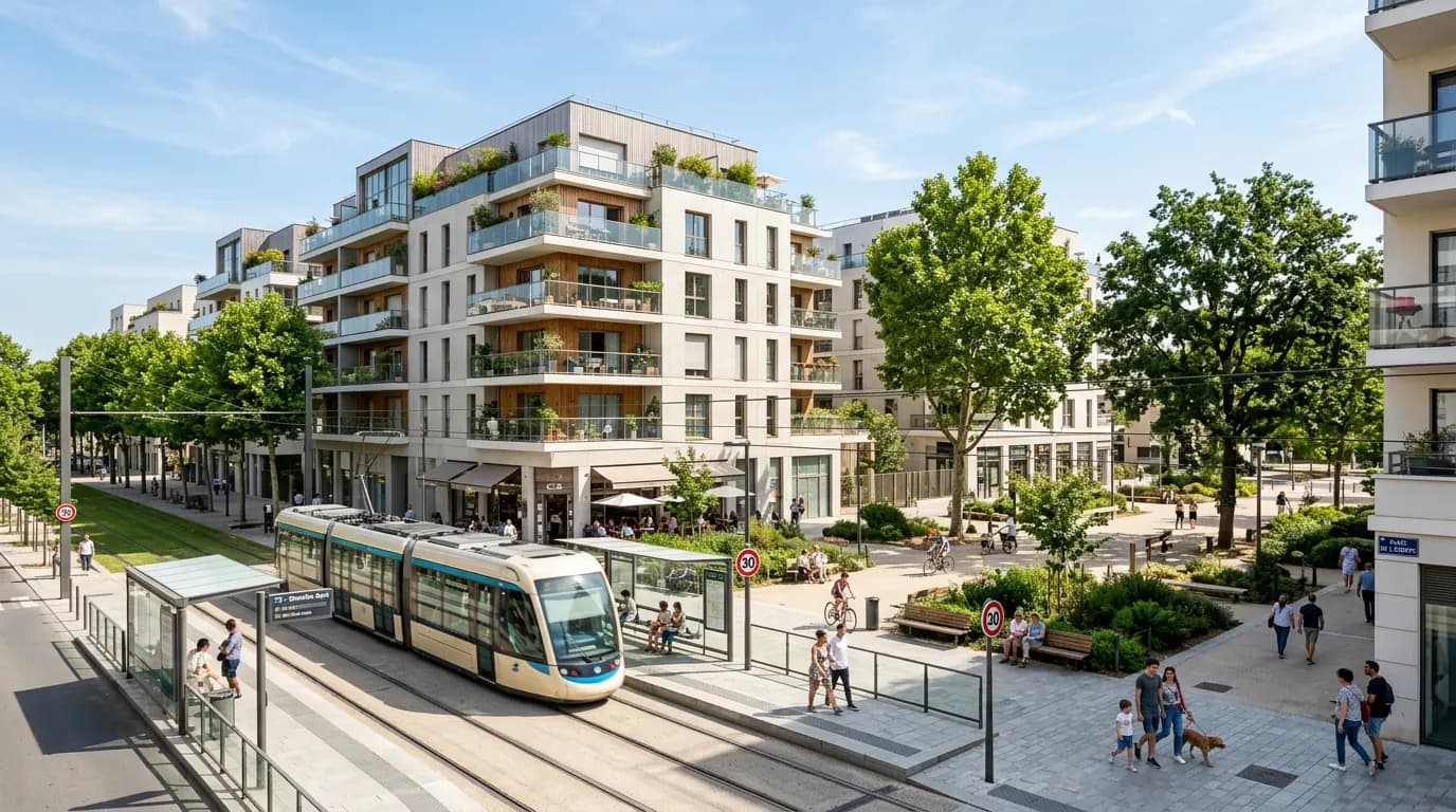Un quartier neuf en renouvellement urbain desservi par le tramway